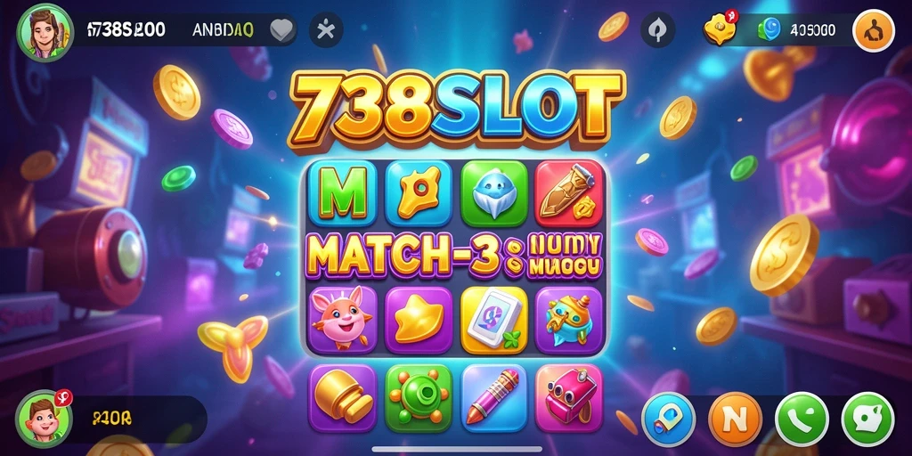 Tampilan gameplay 738SLOT yang penuh warna dan menarik.