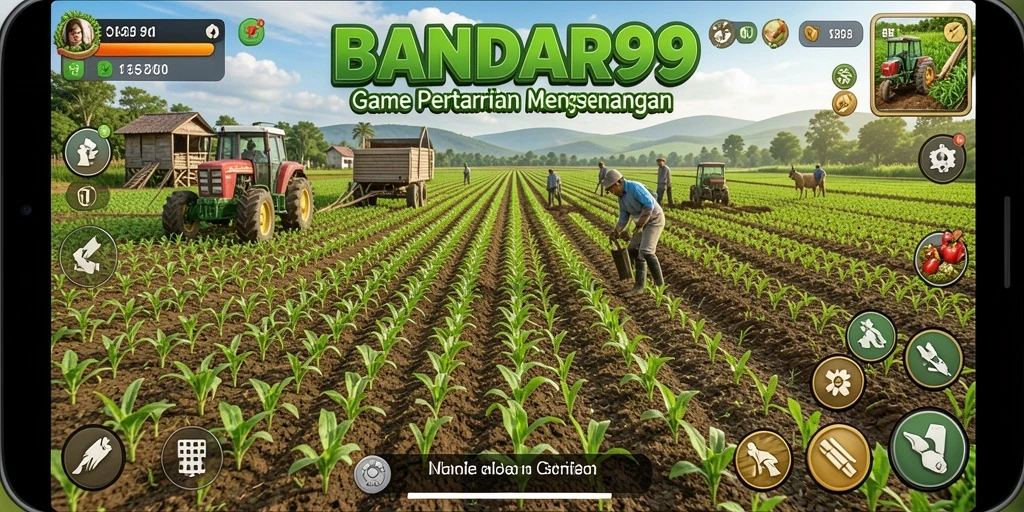 Tampilan gameplay BANDAR99 dengan suasana pertanian yang menyejukkan.