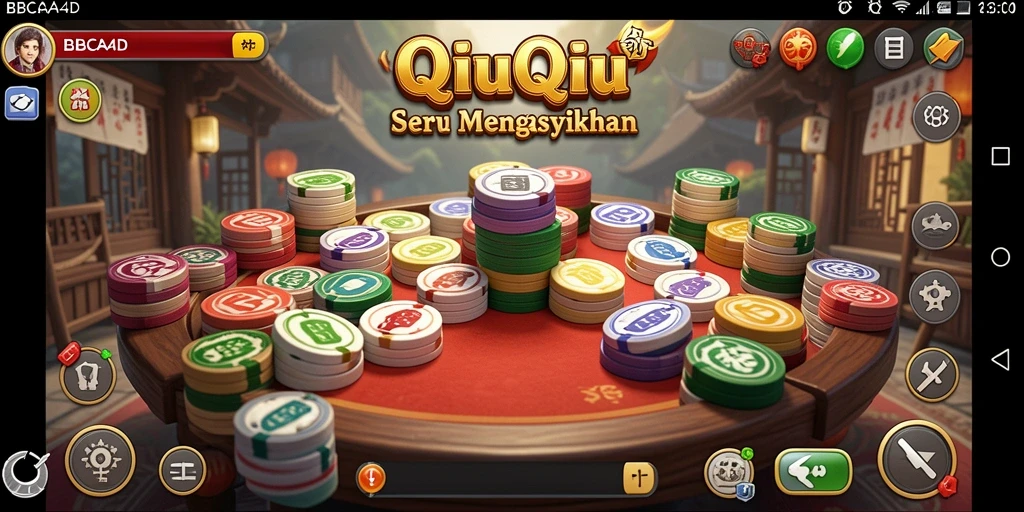 Tampilan menarik dari gameplay QiuQiu di BBCA4D.