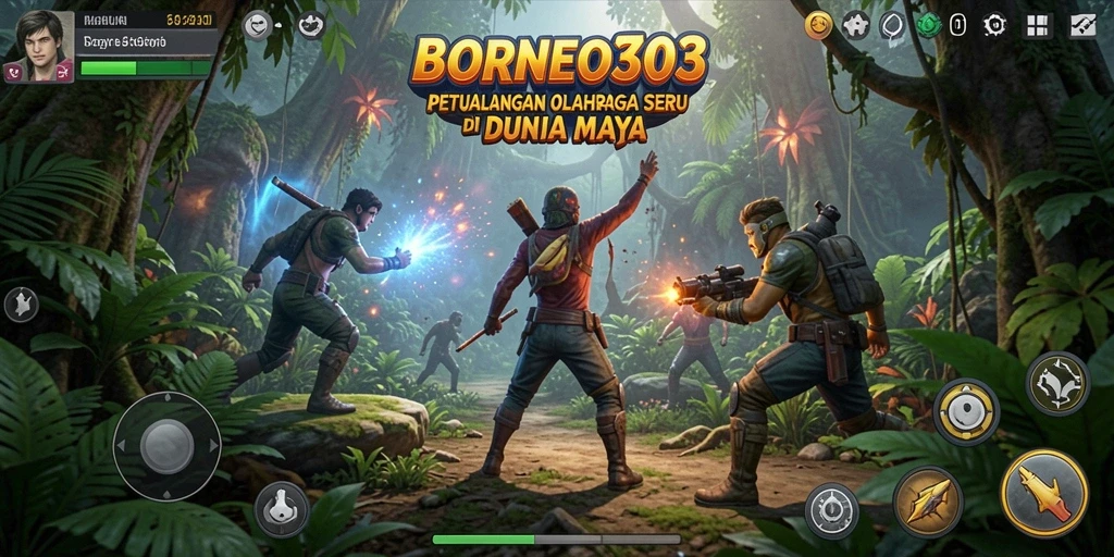 Screenshot gameplay <strong>BORNEO303</strong> menampilkan aksi seru dan kompetitif di lapangan.