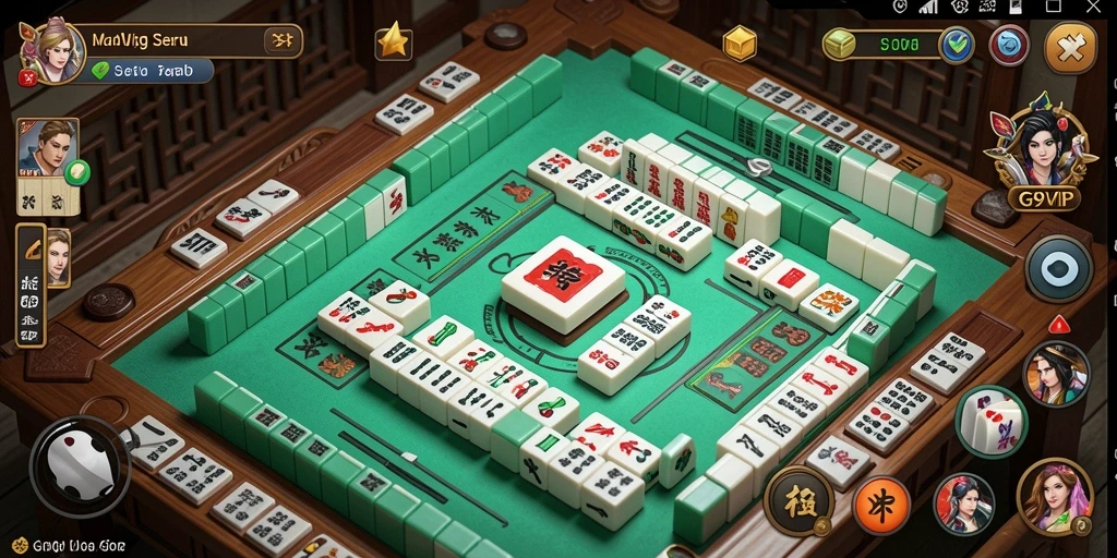 Tampilan gameplay Mahjong yang menarik dan penuh warna.