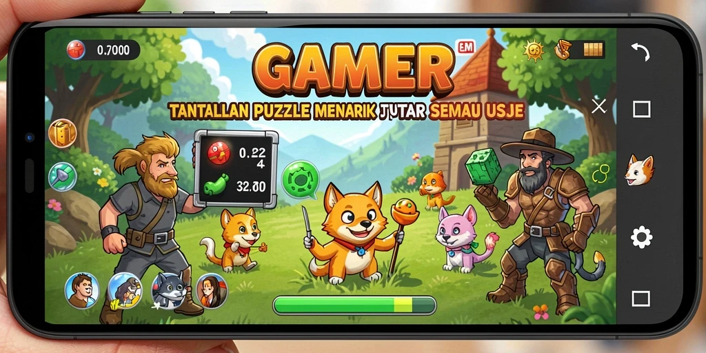 Tampilan gameplay GAMERP yang menantang dan menarik.