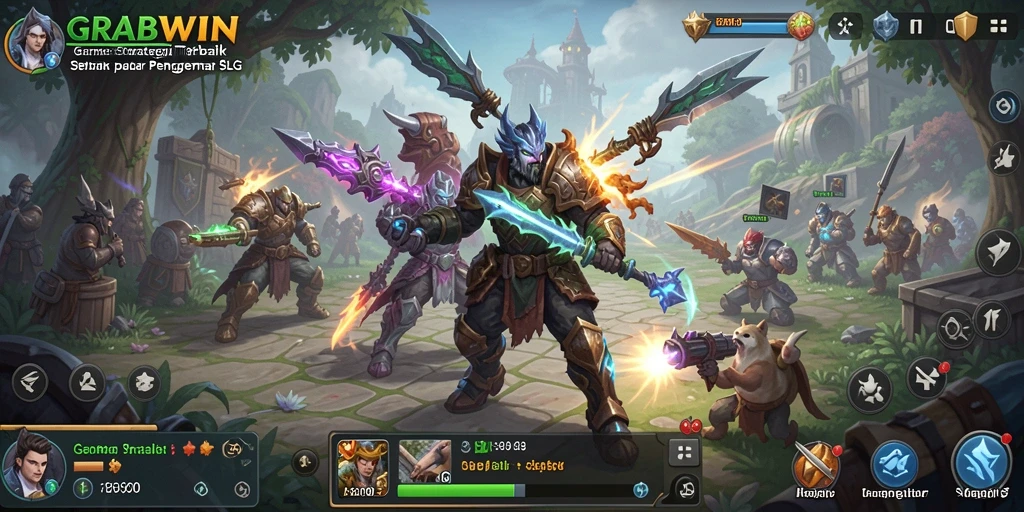Tampilan gameplay menakjubkan dari GRABWIN dalam mode SLG.