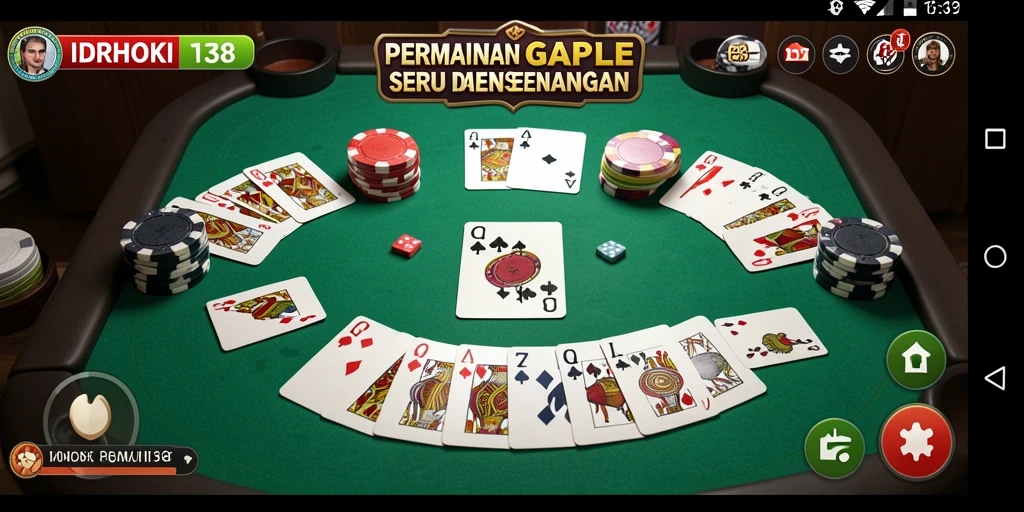 Screenshot gameplay seru dari IDRHOKI138, permainan Gaple yang menyenangkan.