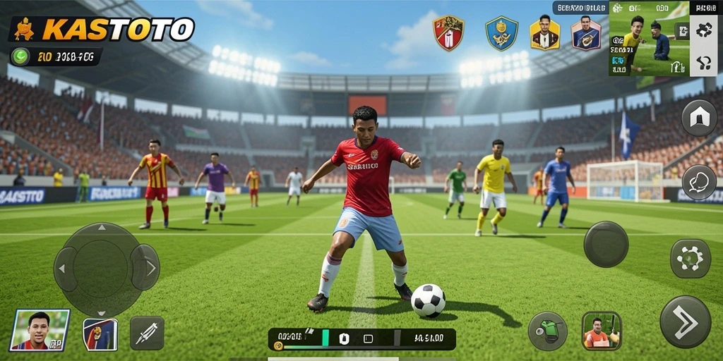 Tampilan gameplay seru dari KASTOTO dengan momen aksi pertandingan.