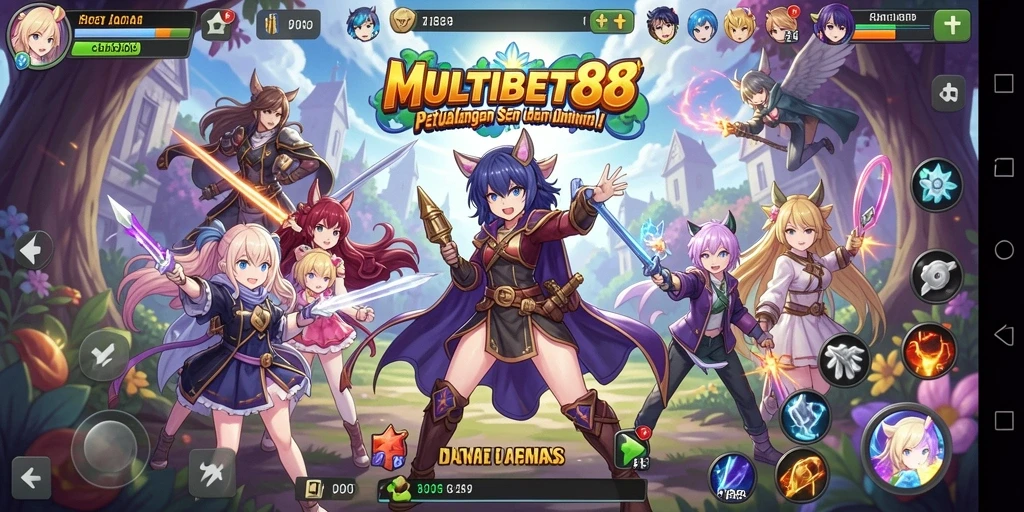 Tampilan dalam game MULTIBET88 dengan karakter anime yang menarik