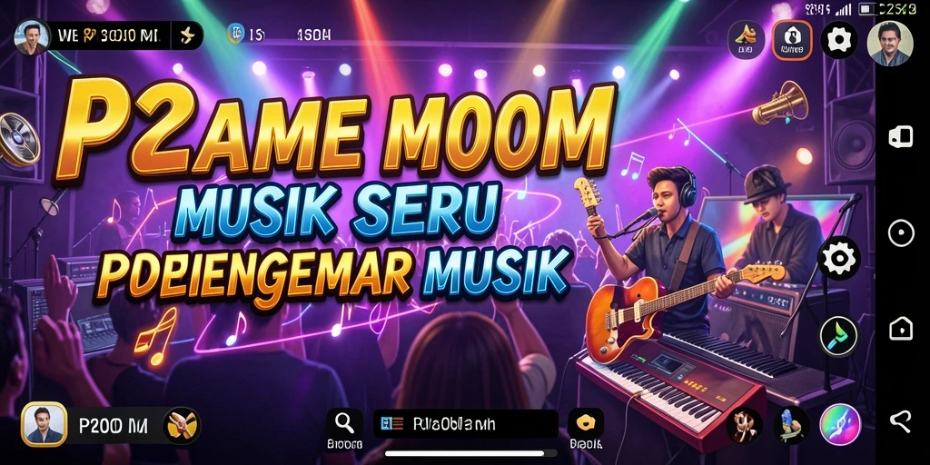 Screenshot gameplay P200M menampilkan interaksi seru dengan musik.