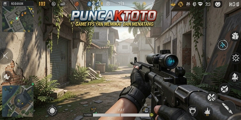 Tangkapan layar menunjukkan aksi intens dalam game FPS PUNCAKTOTO.
