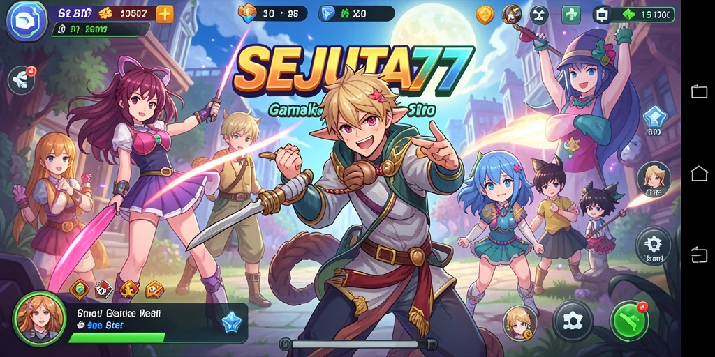 Screenshot SEJUTA77 menampilkan karakter anime dalam aksi seru.